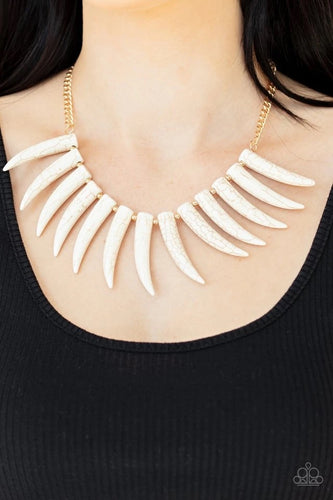Paparazzi Jewelry Necklace Tusk Tundra - White