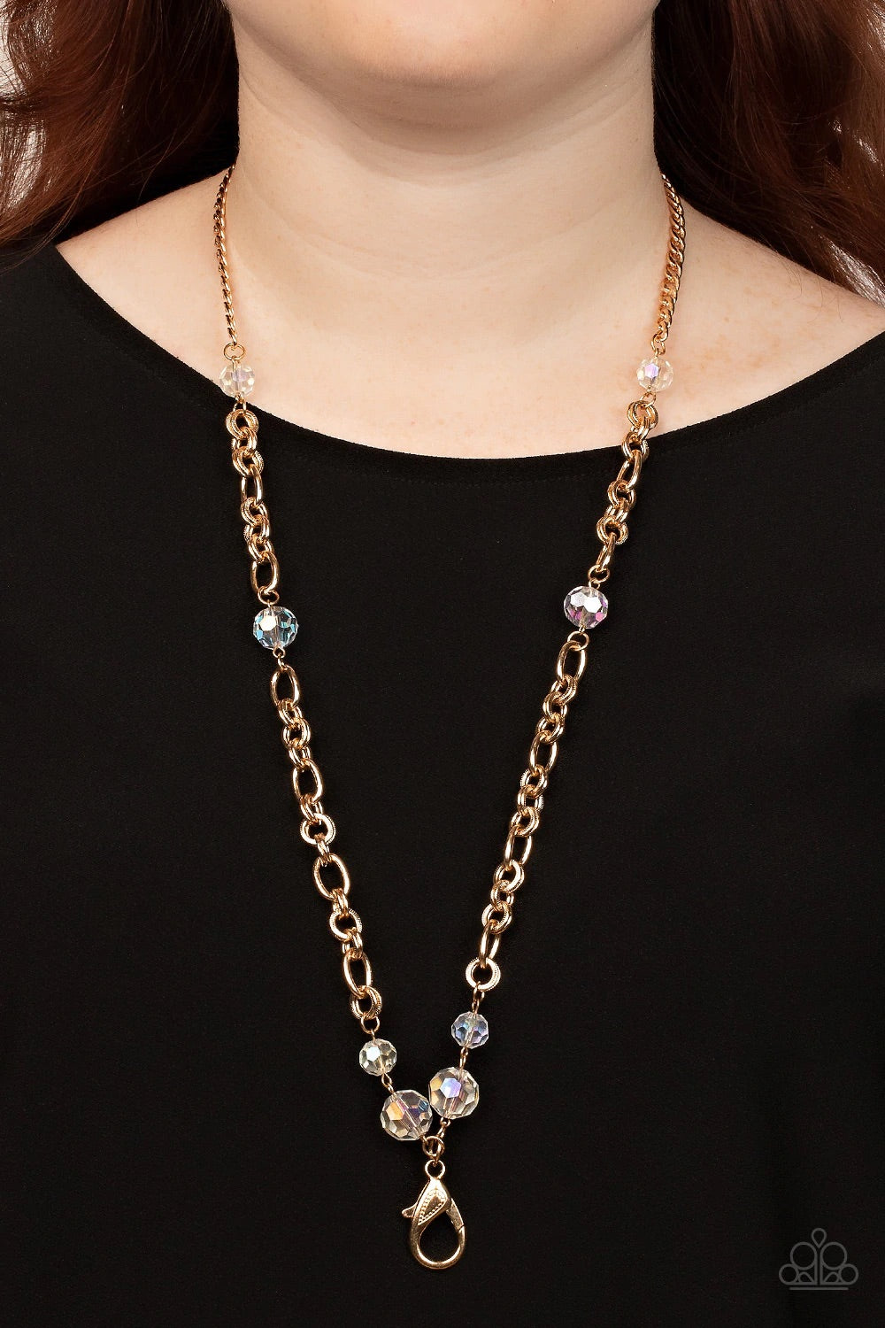 Paparazzi Jewelry Necklace Lanyard Prismatic Pick-Me-Up - Gold