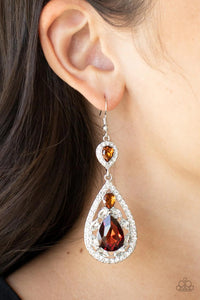 Paparazzi Jewelry Earrings Posh Pageantry - Brown