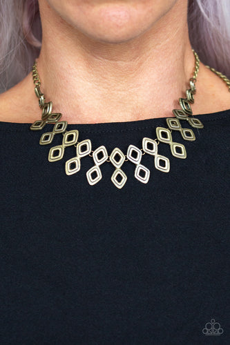 Paparazzi Jewelry Necklace Geocentric - Brass