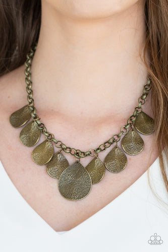 Paparazzi Jewelry Necklace Texture Storm - Brass