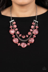 Paparazzi Jewelry Necklace Oceanside Service - Pink