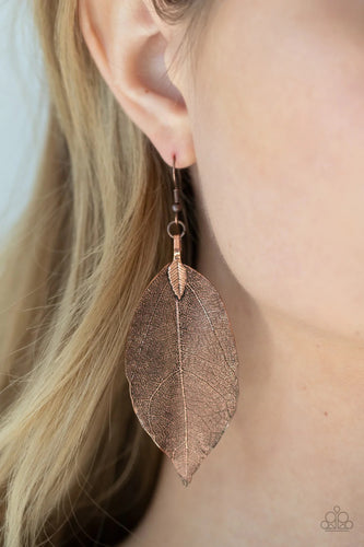 Paparazzi Jewelry Earrings Leafy Legacy - Copper