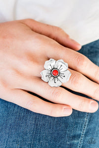 Paparazzi Jewelry Ring Boho Blossom - Red