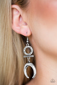 Paparazzi Jewelry Earrings Majestically Moon Child - Silver