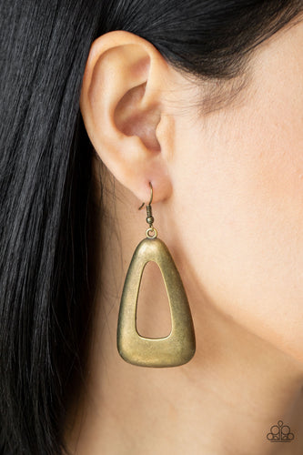 Paparazzi Jewelry Earrings Irresistibly Industrial - Brass