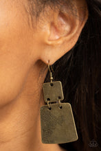 Load image into Gallery viewer, Paparazzi Jewelry Earrings Tagging Along - Brass