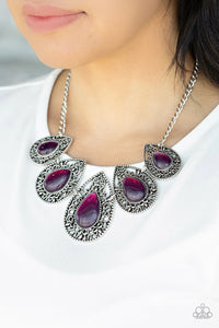 Paparazzi Jewelry Necklace Opal Auras - Purple Necklace