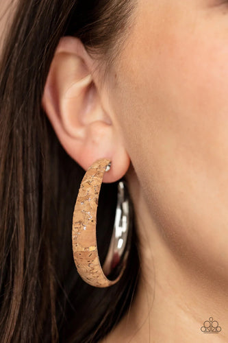 Paparazzi Jewelry Earrings A CORK In The Road - Silver