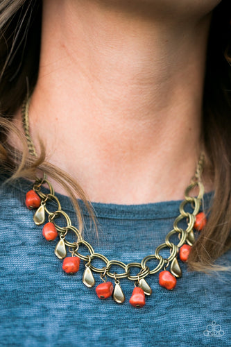 Paparazzi Jewelry Necklace Adventure Is Worthwhile/Walk With Nature - Orange