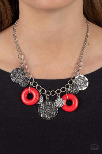 Paparazzi Jewerly Necklace Western Zen - Red