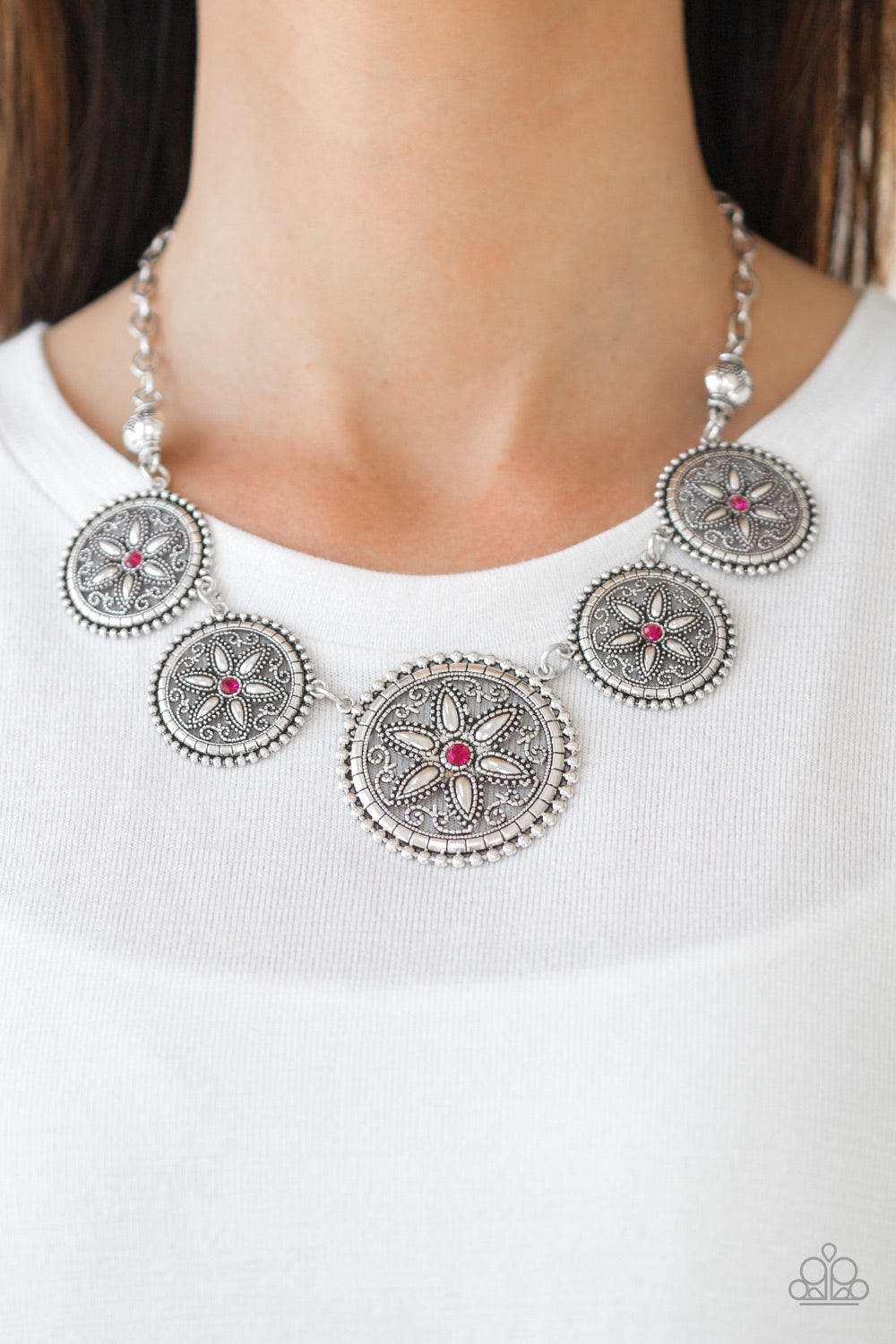 Paparazzi Jewelry Necklace  Written In The STAR LILIES - Pink
