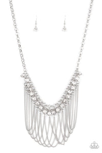 Paparazzi Jewelry Necklace Flaunt Your Fringe - White
