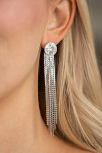 Paparazzi Jewelry Earrings Level Up - White