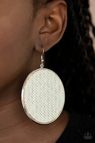 Paparazzi Jewelry Earrings Wonderfully Woven - White