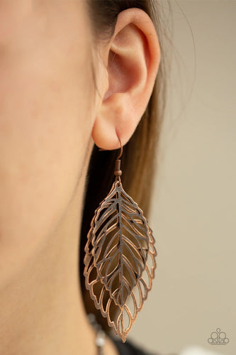 Paparazzi Jewelry Earrings Take It or LEAF It -  Copper