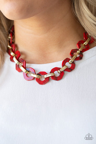 Paparazzi Jewelry Necklace Fashionista Fever - Red