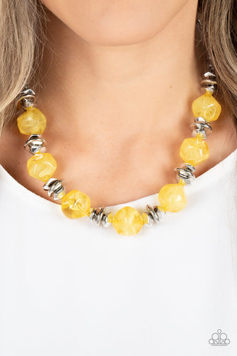 Paparazzi Jewelry Necklace Island Ice - Yellow