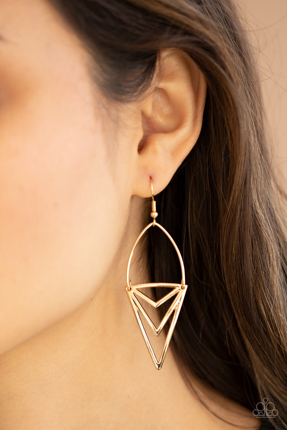 Paparazzi Jewelry Earrings Proceed With Caution - Gold