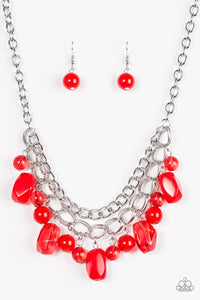 Paparazzi Jewelry Necklace Brazilian Bay - Red