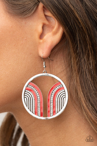 Paparazzi Jewelry Earrings Delightfully Deco - Red