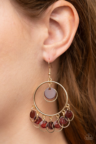 Paparazzi Jewelry Earrings Cabana Charm - Brown