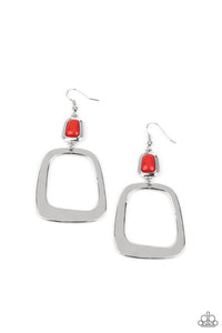 Paparazzi Jewelry Earrings Material Girl Mod - Red