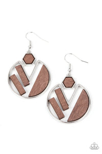 Paparazzi Jewelry Wooden Petrified Posh - Brown