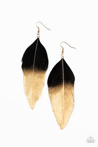 Paparazzi Jewelry Earrings Fleek Feathers - Black