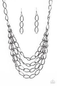 Paparazzi Jewelry Necklace Chain Reaction - Black