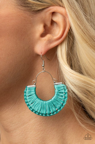 Paparazzi Jewelry Earrings Threadbare Beauty - Blue