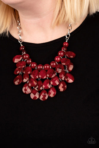 Paparazzi Jewelry Necklace Sorry To Burst Your Bubble - Red