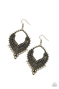 Paparazzi Jewelry Earrings Sweep It Under The RUGGED - Brass