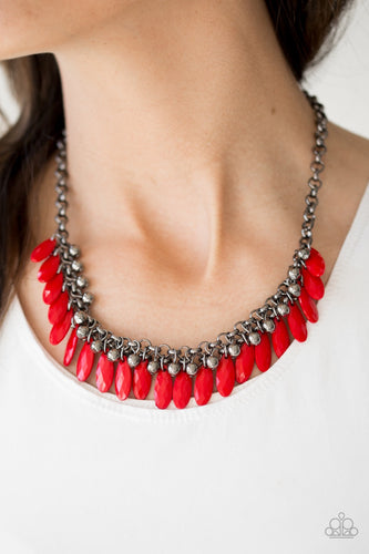 Paparazzi Jewelry Necklace Jersey Shore - Red