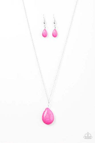 Paparazzi Jewelry Necklace Stone Solo - Pink