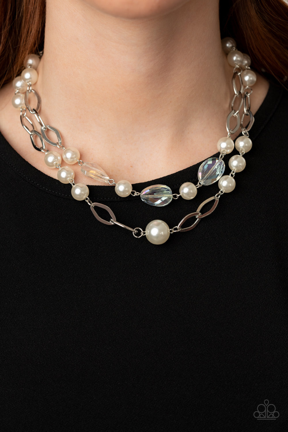 Paparazzi Jewelry Necklace Fluent In Affluence - White