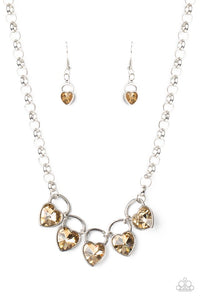 Paparazzi Jewelry Necklace HEART On Your Heels - Brown