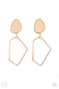 Paparazzi Exclusive Earrings Retro Reverie - Gold