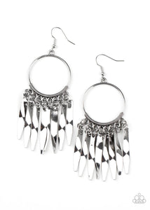 Paparazzi Jewelry Earrings Let GRIT Be! - Silver