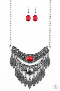 Paparazzi Jewelry Necklace Island Queen - Red